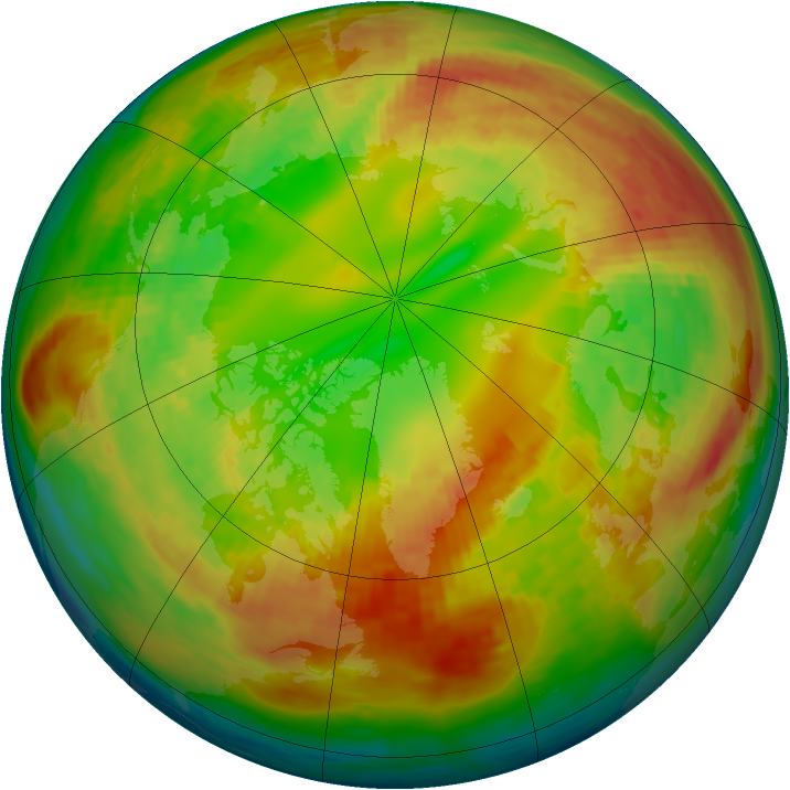 Arctic ozone map for 16 February 1994